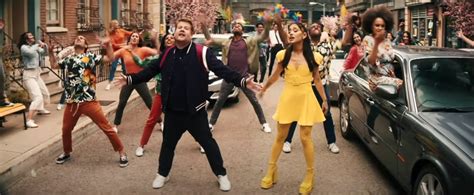 ariana grande yellow versace outfit|Ariana Grande james corden outfit.